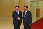 胡和平在金边与柬埔寨首相洪森会见 - 人民政府