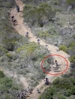 惊险！南非山地自行车手比赛中险撞迷路斑马 - 西安网