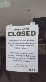 英国鸡肉短缺 超700家肯德基被迫暂时关门停业 - 西安网