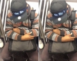 纽约地铁一男子帽子滚动播字幕“到站之前叫醒我” - 西安网