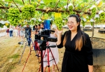 主播正通过网络销售葡萄。东海县委宣传部供图 - 西安网