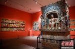 2022年8月29日，“文明的印记——敦煌艺术大展”在北京揭幕。图为展览现场。　敦煌研究院供图 - 西安网