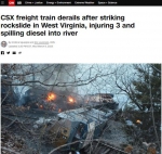 美国铁路事故频发 又有一列火车脱轨起火致3人伤 - 西安网