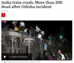 印度发生“本世纪最严重列车相撞事故” 已致数百人死伤 - 西安网